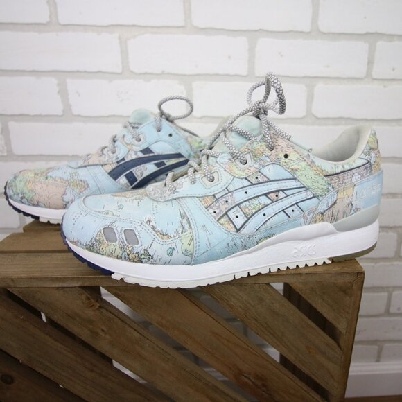 ASICS x ATMOS Gel Lyte III Sneakers Mens 8.5 US Sky World Map Great Cond main image 14